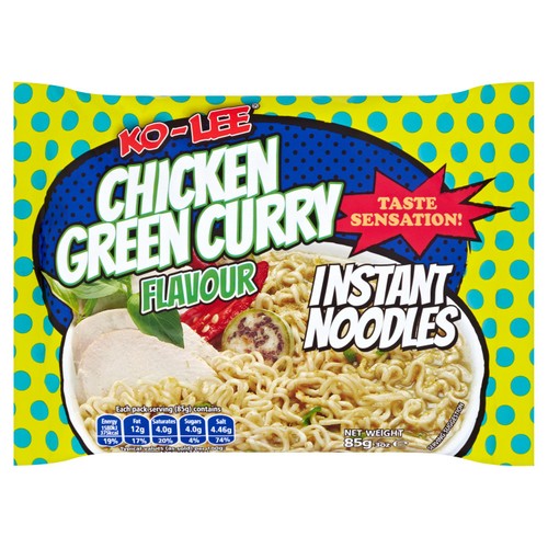 Ko-Lee Taste Sensation Instant Noodles Chicken Green Curry Flavour 85g (Pack 3)