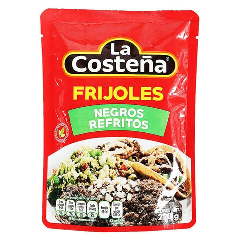 La Costena Black Refried Beans Pouch 220g (Pack of 3)