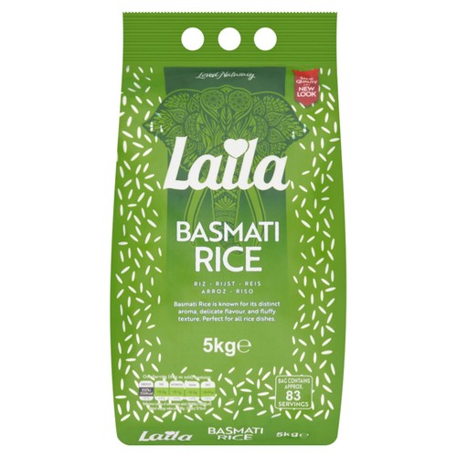 Laila Basmati Rice 5kg (Pack of 2)