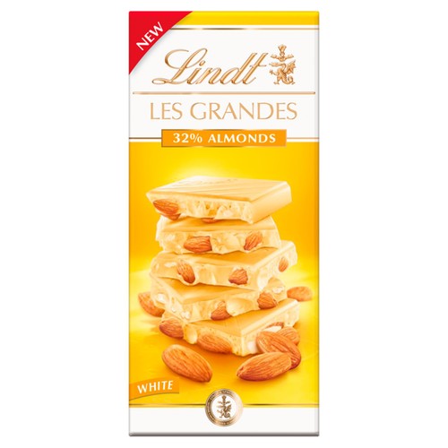 Lindt Les Grandes Almond & White Chocolate Bar 150g (Pack of 3)