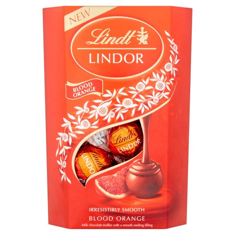 Lindt Lindor Blood Orange Milk Chocolate Truffles Box 200g (Pack of 6)