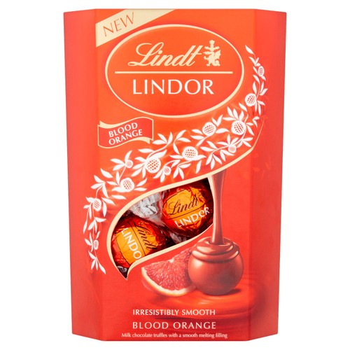 Lindt Lindor Blood Orange Milk Chocolate Truffles Box 200g (Pack of 6)