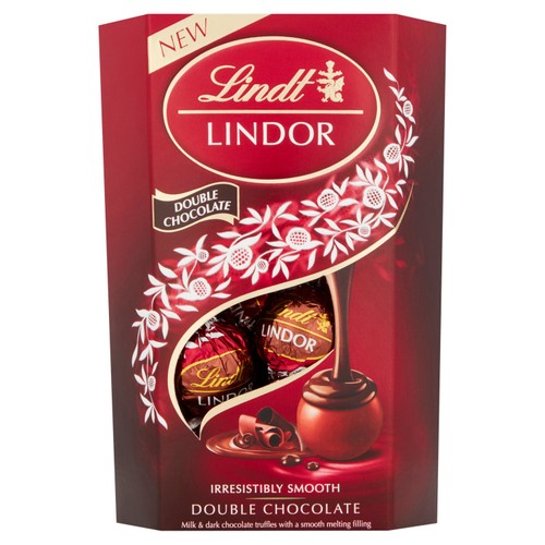 Lindt Lindor Double Chocolate Truffles Box 200g (Pack of 3)