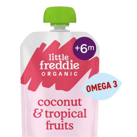 Little Freddie Organic Good for Brains Coconut Tropical Fruits 6+ M 90g (Pack 2)