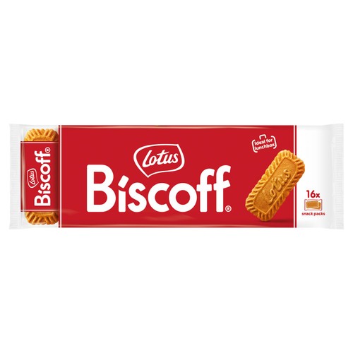 Lotus Biscoff Biscuits Snack Packs 16 x 15.5g (Pack of 3)