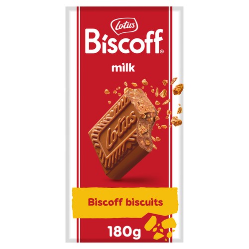 Lotus Biscoff Milk Chocolate with Biscoff Crumbs 180g (Pack of 3)