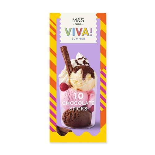 M&S 10 Chocolate Sticks 75g (Pack of 6)