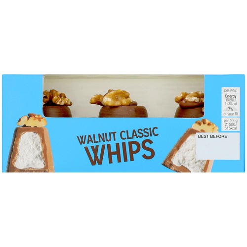 M&S 3 Classic Walnut Whips 85g (Pack of 6)