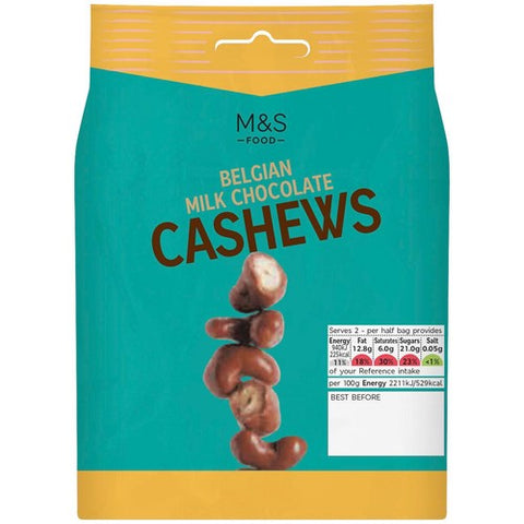 M&S Belgian Milk Chocolate Cashews 85g (Pack of 6)