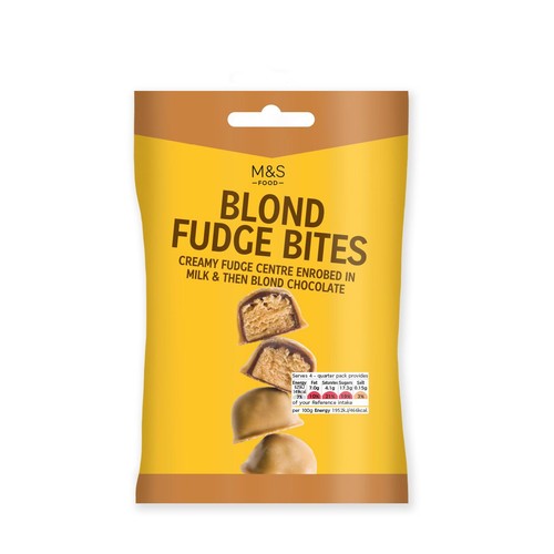 M&S Blond Fudge Bites 128g (Pack of 6)