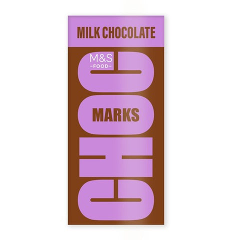 M&S Choc Marks Milk Chocolate Bar 180g (Pack of 3)