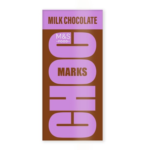 M&S Choc Marks Milk Chocolate Bar 180g (Pack of 3)