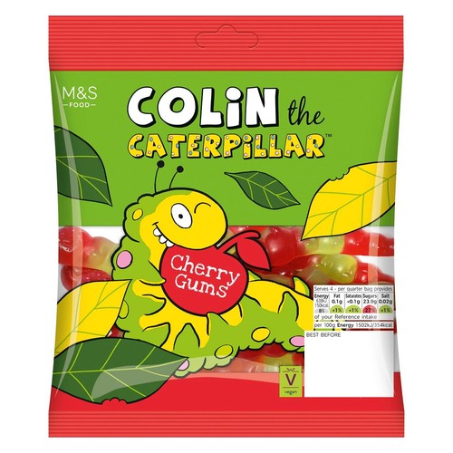 M&S Colin The Caterpillar Cherry Gums 170g (Pack of 6)