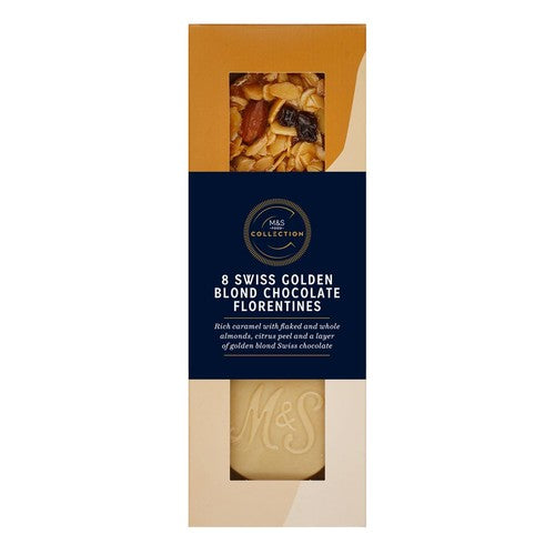 M&S Collection Swiss Golden Blond Chocolate Florentines 170g (Pack of 2)