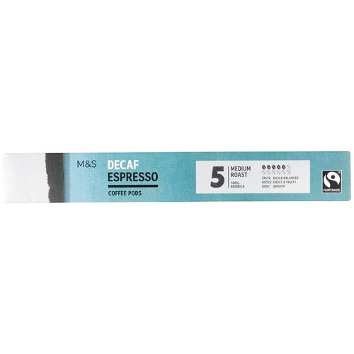 M&S Fairtrade Decaf Coffee Pods, 10 pods per pack (Pack of 3)