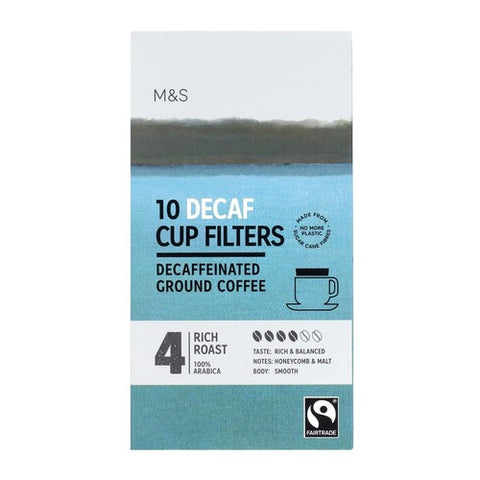 M&S Fairtrade Decaf One Cup Coffee Filters 10's (Pack of 2)