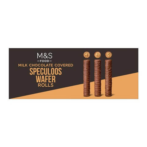 M&S Milk Chocolate Speculoos Wafer Rolls 100g (Pack of 3)