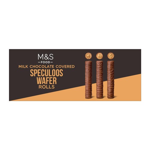 M&S Milk Chocolate Speculoos Wafer Rolls 100g (Pack of 3)
