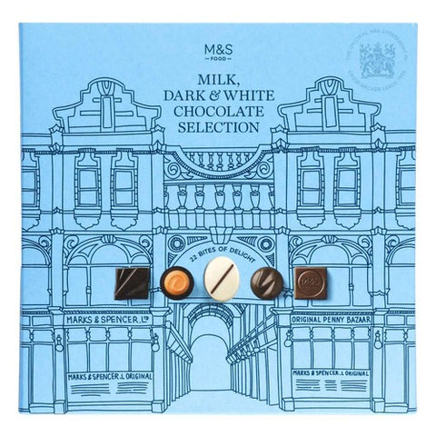 M&S Milk, Dark & White Chocolate Selection Box 300g (Pack of 3)