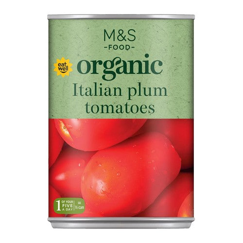 M&S Organic Italian Plum Tomatoes 400g (Pack of 3)