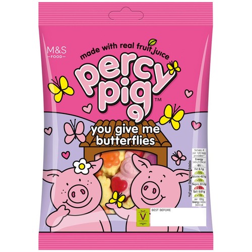 M&S Percy Pig You Give Me Butterflies Fruit Gums 150g (Pack of 6)
