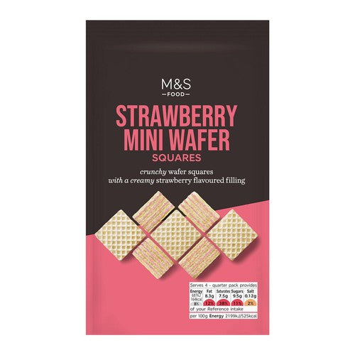 M&S Strawberry Mini Wafer Squares 125g (Pack of 2)