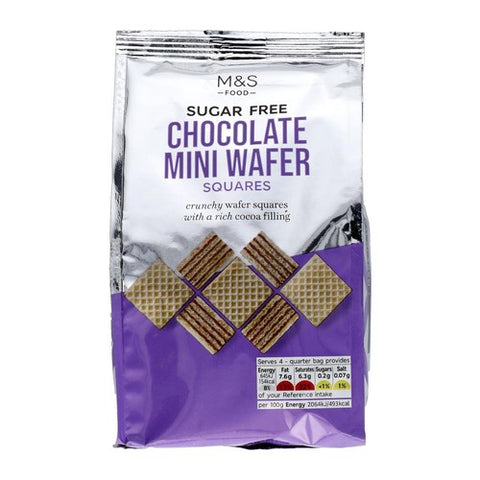 M&S Sugar Free Chocolate Wafer Squares 125g (Pack of 2)