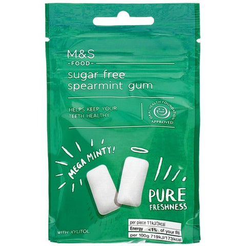 M&S Sugar Free Spearmint Gum 27g (Pack of 6)