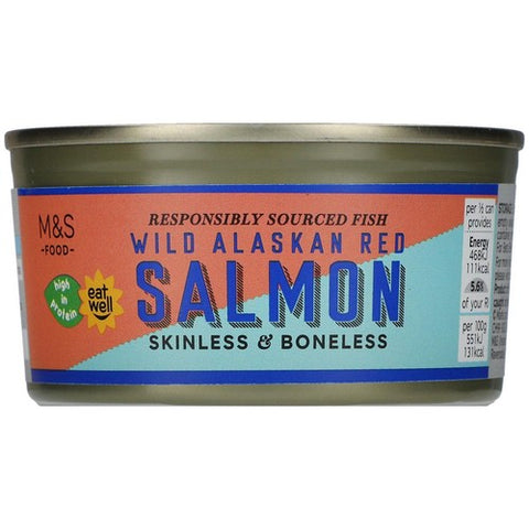 M&S Wild Alaskan Red Salmon Skinless & Boneless 170g (Pack of 3)