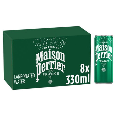 Maison Perrier Plain Sparkling Water cans 8 x 330ml (Pack of 2)