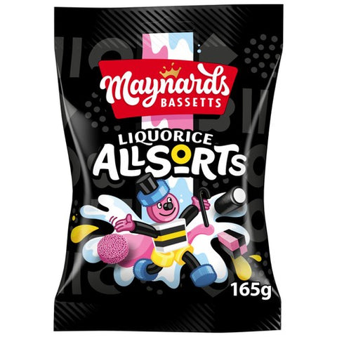 Maynards Bassetts Liquorice Allsorts Sweets Bag 165g (Pack of 6)
