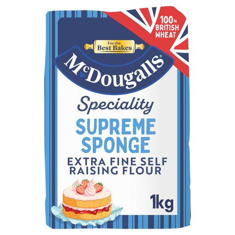 McDougalls Self Raising Supreme Sponge Flour 1kg (Pack of 2)