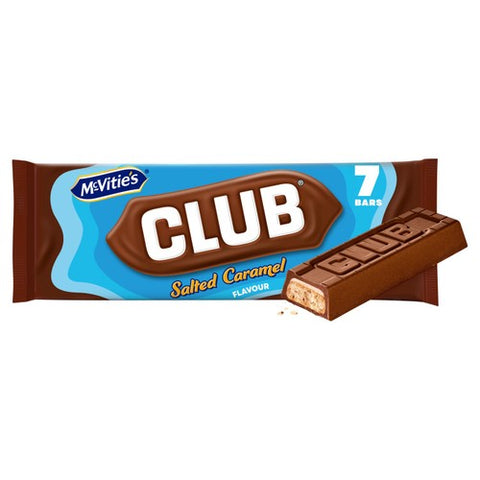 McVitie's Club Salted Caramel Flavour Biscuit Bars Multipack 7 x 22g (Pack of 2)