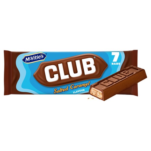 McVitie's Club Salted Caramel Flavour Biscuit Bars Multipack 7 x 22g (Pack of 2)