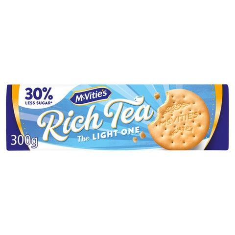 McVitie's Rich Tea The Light One Biscuits 300g (Pack of 2)