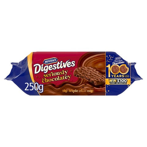 McVitie's Seriously Chocolatey Digestives Biscuits 250g (Pack of 2)