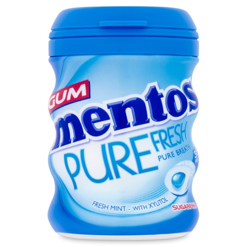 Mentos Gum Pure Fresh Freshmint Sugar Free Chewing Gum Bottle 70g (Pack of 6)
