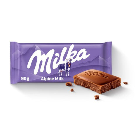 Milka Alpine Milk Chocolate Bar 90g (Pack of 3)