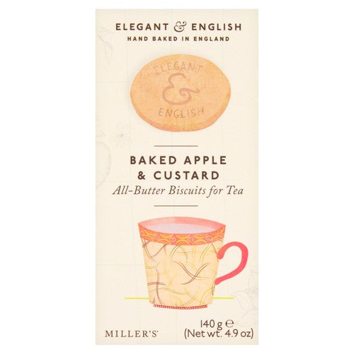 Miller's Elegant & English Baked Apple & Custard Biscuits 140g (Pack of 2)
