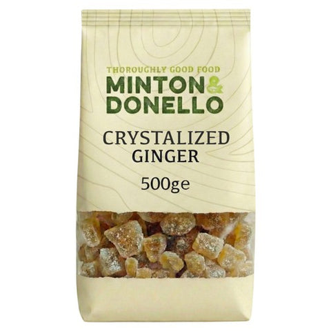 Minton & Donello Crystallised Ginger 500g (Pack of 2)
