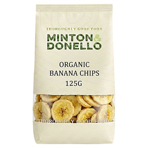 Minton & Donello Organic Banana Chips 125g (Pack of 2)