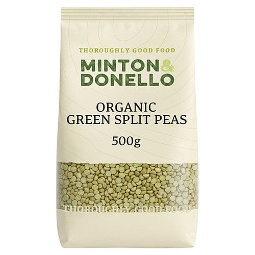Minton & Donello Organic Green Split Peas 500g (Pack of 2)