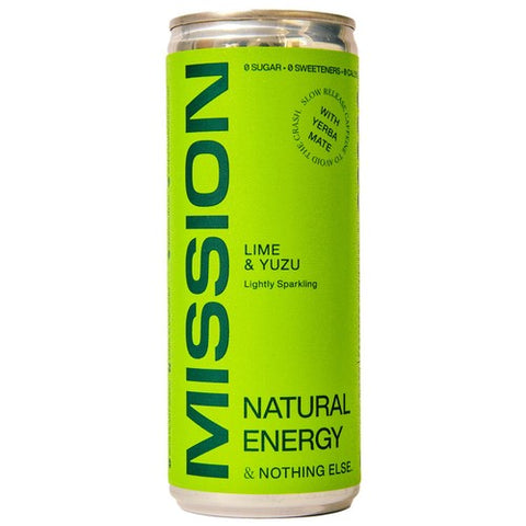 Mission Natural Energy, Yerba Mate, Lime & Yuzu 250ml (Pack of 3)