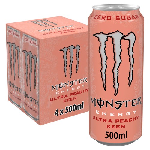 Monster Peachy Keen 4 x 500ml (Pack of 2)