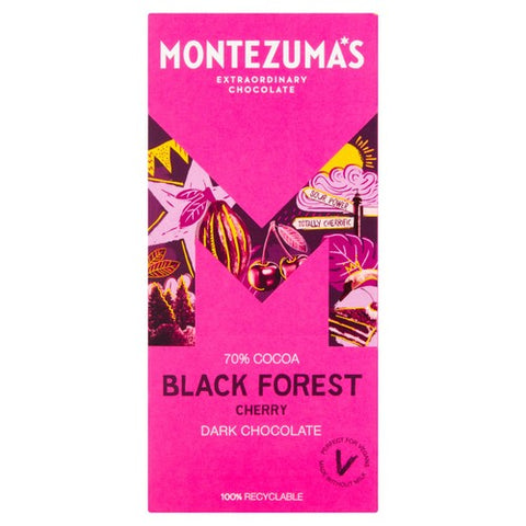 Montezuma's Black Forest Dark Chocolate with Cherry 90g (Pack of 3)
