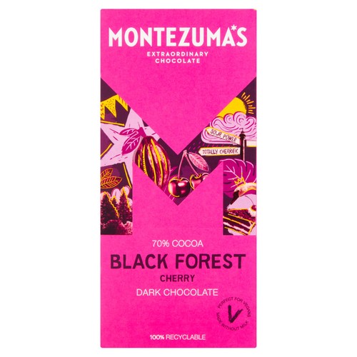 Montezuma's Black Forest Dark Chocolate with Cherry 90g (Pack of 3)
