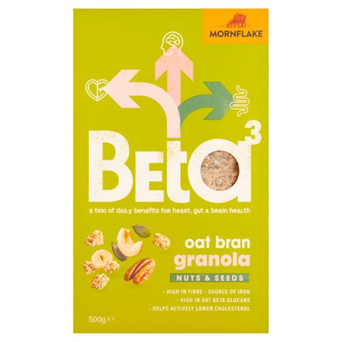 Mornflake Beta 3 Oatbran Granola Nuts & Seeds 500g (Pack of 3)