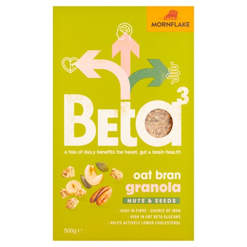 Mornflake Beta 3 Oatbran Granola Nuts & Seeds 500g (Pack of 3)