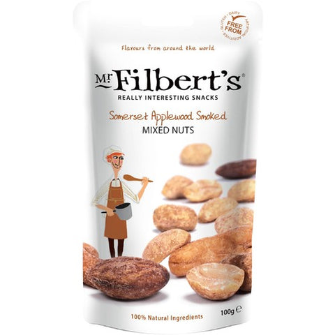 Mr Filbert's Somerset Applewood Smoked Peanuts, Almonds Cashews 100g (Pack 3)