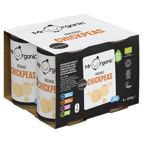 Mr Organic Chickpeas 4 x 400g (Pack of 2)